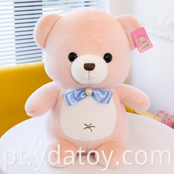 Cute plush pink bear pillow